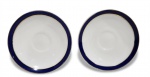 GRINDLEY - PAR DE PIRES EM PORCELANA FILETADA NA COR AZUL COBALTO. MARCADOS NA BASE. MEDINDO 11 CM