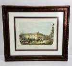 P. BERTICHEN (1796-1866) - Rio de Janeiro - Alfandega - Praia dos Mineiros, litografia, Moldura medindo 43 x 51 cm