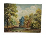 FIORAVANTE - ANTIGO QUADRO ÓLEO SOBRE TELA "PAISAGEM " ASSINADO E DATADO . MEDINDO 27 X 35.5 CM. SEM NÃO TEM MOLDURA