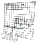 Quadro organizador em metal pintado - 78x78x14 cm - e 11x38x14 cm.