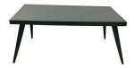 Mesa de centro em madeira pintada - 42x106x56 cm - desgastes na pintura.