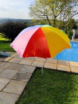 Guarda sol ajustável em tecido - 150x187 cm - com pouco uso