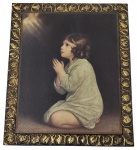 Reprodução da obra O Pequeno Samuel 30x24 cm - emoldurado com moldura de madeira pintada 35x29 cm.