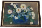 AUTOR NAO IDENTIFICADO - Óleo s/ tela 26x40 cm - emoldurada em madeira pintada 32x46 cm - acid - com craquelados.