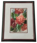 IZOLDA L. LANDMAYER - Pintura s/ papel 26x17 cm - emoldurado em moldura em madeira com paspatur e vidro 44x35 cm - acid 1982 - com leves amarelados pela ação do tempo.