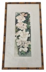 NORMA JOHANSEN - Pintura s/ papel  32x11 cm - emoldurado em moldura em madeira com paspatur e vidro 49x27 cm - acid 1990 - com leves amarelados pela ação do tempo.