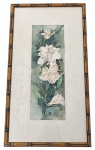 NORMA JOHANSEN - Pintura s/ papel  32x12 cm - emoldurado em moldura em madeira com paspatur e vidro 49x27 cm - acid 1990 - com leves amarelados pela ação do tempo.