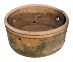 Pequeno vaso em cerâmica - 14x30 cm - com desgastes do uso.