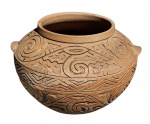 Vaso em cerâmica - 22x35 cm - com desgastes do uso.