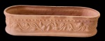 Floreira em cerâmica - 10x42x14 cm - necessitando limpeza e desgastes do uso. (1)