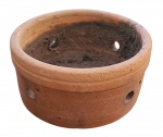 Vaso em cerâmica - 13x25 cm - com desgastes do uso.