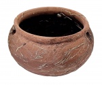 Vaso em cerâmica - 11x22 cm - com desgastes do uso e necessitando limpeza.