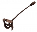 Antigo marcador em ferro fundido com cabo em madeira - 63x07 cm - com desgastes do uso.