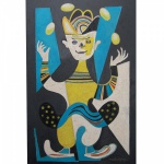 JOHN GRAZ (Genebra, 1891 - São Paulo, 1980) - "Malabarista". Óleo s/ tela. Década de 1960. Ass. cid. 90 x 60 cm. Reproduzido sob a página de nº 416, do Livro "Dicionário de Artistas Plásticos Brasileiros", por Constantino Cury.