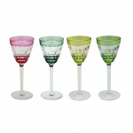 VAL SAINT LAMBERT  Conjunto de 4 taças em cristal . 19 cm.