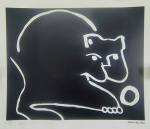 Aldemir Martins, Gato Preto, gravura, tiragem 27/90, 44x50cm, Edição Póstuma, sem moldura