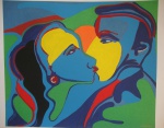 Rubens Gerchman, sem moldura, 72x93cm, O Beijo, gravura, tiragem P.I