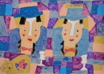 Asfaduroff Nibbes, Gêmeos, desenho sobre papel, 57x80cm, sem moldura