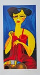 Aldemir Martins, Rendeira, gravura, tiragem PI, 63x33cm, Edição Póstuma, sem moldura