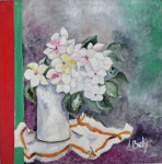 Angela Bely, Flores, óleo sobre tela, 50x50cm, sem moldura