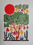 Bacaro Borges, Cajueiro, xilogravura, 48x33cm, sem moldura