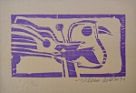 Aldemir Martins, Pássaro, xilogravura, 1990, assinado pelo artista, 16x24cm, tiragem 65/100, sem moldura