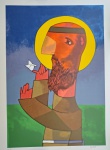 Inos Corradin, São Francisco, gravura 48/100, Assinatura Serigrafada, 70x50cm, sem moldura