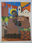 Sebastião Mendes, Santo Antonio, gravura, tiragem 75/100, 100x70cm, sem moldura