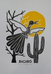Bacaro Borges, Pássaro, xilogravura, 2026, 33x24cm, sem moldura