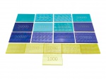 COLECIONISMO, lote com dezessete (17) fichas para poker confeccionadas em galalite de tonalidades e valores distintos, sendo 6 de 50.000 na tonalidade azul, medindo 5,5x8,5cm, 6 de 20.000 na tonalidade roxa, medindo 5,5x8,5cm e 6 de 1.000 na tonalidade amarela, medindo 4,5x7cm.