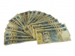 CÉDULAS, vinte e duas (22) cédulas antigas brasileiras de dez mil (10.000) Cruzeiros, Banco Central do Brasil, mesmo padrão monetário, dispostas em conjunto. Peças com sinais de circulação, dobras, manchas e desgastes.