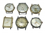 RELÓGIOS, lote com seis (6) relógios de pulso sem pulseira de modelos, tamanhos, decorações e marcas distintas, marcas como Classic, Astro, Mondaine, Tellus e Edox, não testados e sem garantia de funcionamento, maior caixa medindo 3,5cm e menor 3cm.