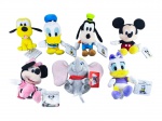 COLECIONISMO, conjunto com sete (7) pelúcias decorativas de personagens Disney, sendo Pluto, Pato Donald, Pateta, Mickey, Minnie, Dumbo e Margarida, em tecido/plush, com enchimento macio, algumas acompanhadas de etiquetas originais, medindo entre 20 / 23cm.