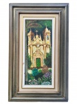 ASSINATURA DESCONHECIDA, Igreja de São Francisco de Assis, OSE, moldura em madeira com sinais de cupim, falhas na pintura, vide foto, moldura medindo 105x65cm e obra 69x29cm.