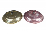 VIDROS, duas (2) tampas de panela, sendo 1 Vision e 1 Pyrex, confeccionados em vidro temperado, medindo 18,5cm de diâmetro.