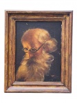 R. LANCI, Retrato, óleo sobre tela apresentando falhas, moldura em madeira com patina dourada apresentando falhas, medindo 53,5x44cm e tela 39x29,5cm. 