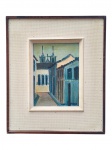 LUIZ FRANÇA, Boqueirão da Bahia, Salvador, óleo sobre tela, datada de 1974, moldura em madeira escura, com falhas no paspatur, medindo 39x33cm e obra 22,5x16,5cm.