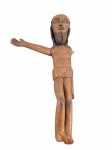 DÉZINHO, "Jesus Cristo", imaginário confeccionado em madeira entalhada a mão, com ausência de 1 braço e quebra nos pés, medindo 46x29cm.