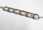 Vintage Luxo Jóias, Pulseira Modernista em Prata de Lei, medindo 18,5 x 2cm. Peso total 14,55gr