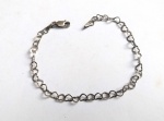 Vintage Luxo Jóias, Pulseira Corações Vazados, em Prata de Lei 925, medindo 19cm. Peso total 1,72gr