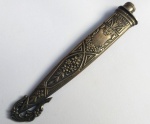 Vintage Coleção, Decoração, ou Uso, Bainha de Faca Gaucha, ricamente cinzelada a prata, tema Floral, medindo 12,2cm
