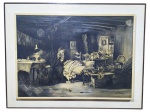 Leonor Vervloet Magalhães (?), "Sem Título", óleo sobre tela, apresentando desgastes na pintura, moldura em madeira escura com paspatur branco, medindo 81x106cm e tela 64x88cm.