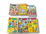 GIBIS / QUADRINHOS, seis (6) revistas em quadrinhos antigas da Disney, edição Disney Especial, com temas variados como Mascotes, Os Mocinhos, Astros, Piratas e Amigos, capas coloridas com personagens clássicos Disney, marcas de uso, desgastes e rasgos, vide foto.