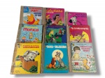 LIVROS INFANTIS, nove (9) livros antigos da Coleção Beija-Flor, com capas ilustradas coloridas, sendo títulos diversos: O Ursinho Puff e a Árvore de Mel, Luluzinha Vai à Praia, Pingo Sonha Ser Artista, A Festa Caipira da Mônica, A Bela Adormecida, Pip da Meia Comprida, Aventuras de um Fusca Apaixonado, A Dama e o Vagabundo e A Menina que Era Quase Mágica. Exemplares em formato pequeno, com sinais do tempo, desgastes nas capas e lombadas, manchas, amarelamento, marcas de manuseio, pequenos rasgos e avarias compatíveis com a idade.