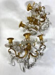 BACCARAT- PAR DE APLIQUES EM BRONZE E CRISTAIS BACCARAT. MEDIDAS: 21 X26 CM