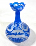 BOHEMIA- ANTIGA GARRAFA EM CRISTAL BOHEMIA  LAPIDADO Á MÃO, MEDIDAS: 12 CM
