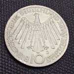 Alemanha Federal, moeda de prata de 1972 de 10 marcos, "Jogos Olímpicos de Munique" Peso 15,5 gramas. Abaixo da cotação do metal
