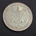 Alemanha Federal, moeda de prata de 1972 de 10 marcos, "Jogos Olímpicos de Munique" Peso 15,5 gramas. Abaixo da cotação do metal