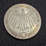 Alemanha Federal, moeda de prata de 1972 de 10 marcos, "Jogos Olímpicos de Munique" Peso 15,5 gramas. Abaixo da cotação do metal