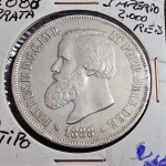 Brasil Império, moeda de prata de 2000 réis de 1888
